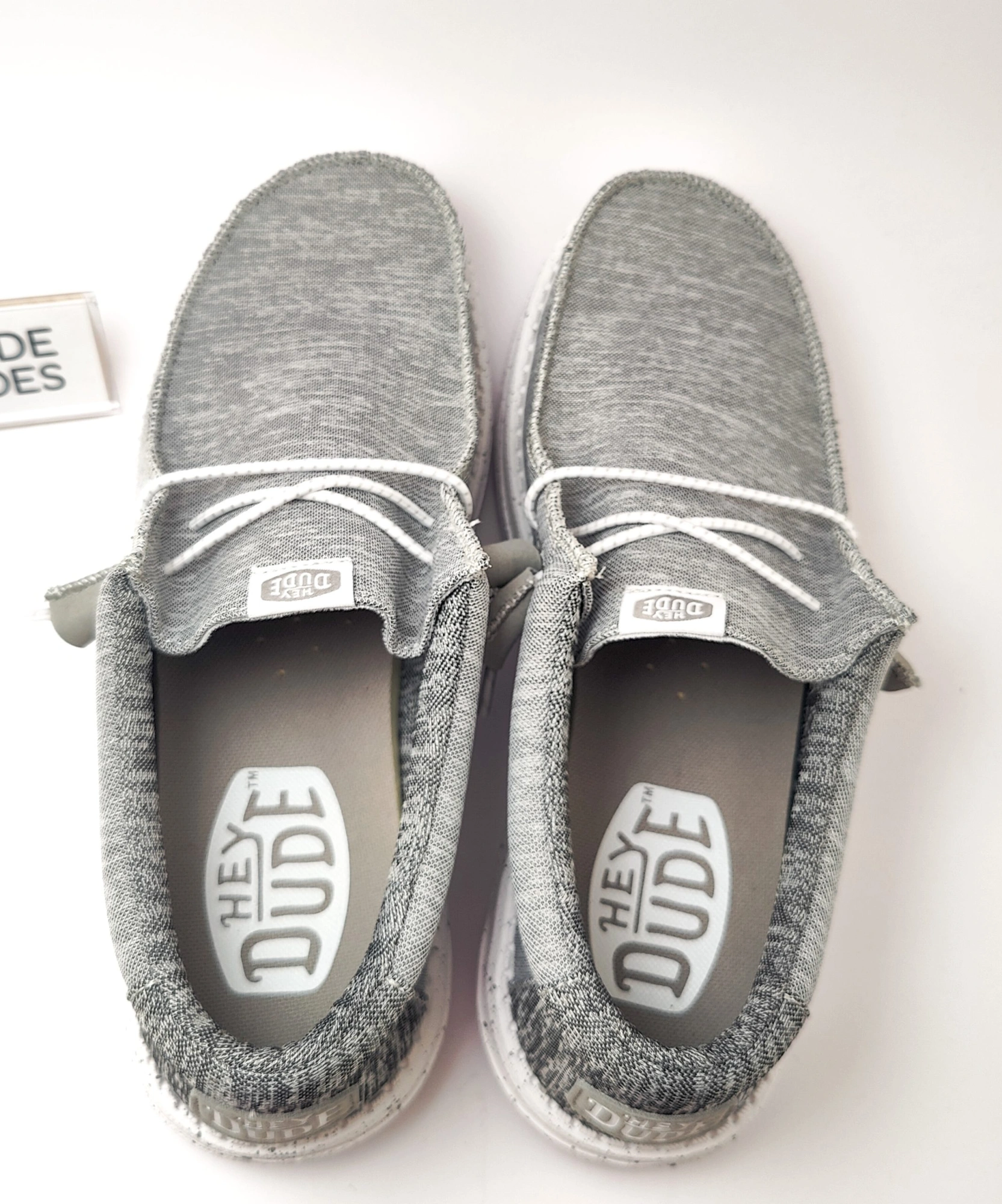Hey Dude Canvas Slip-On Shoes in Light gray  with Gray Sole Amazon.com | HEYDUDE - Wendy Mid Stonewash Canvas, Womens  main image 2