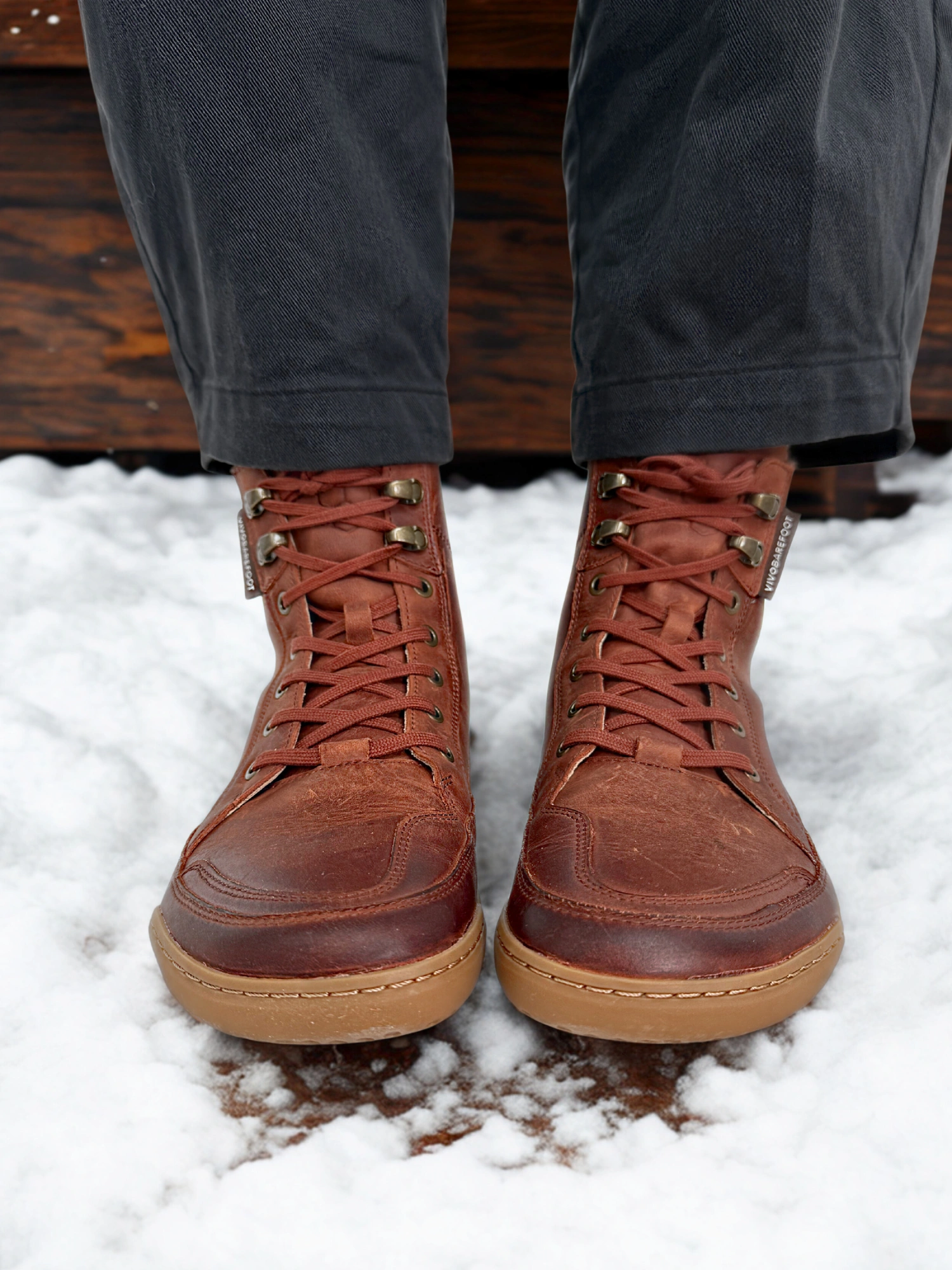 Vivobarefoot Stivali Donna Gobi Pelle - Modello Mid Boot, Suola Cucita, Pelle Wild Hide Riciclabile