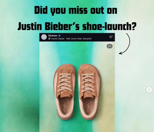 Justin Bieber SKYLRK Sunken Sneaker leveällä varvastilalla